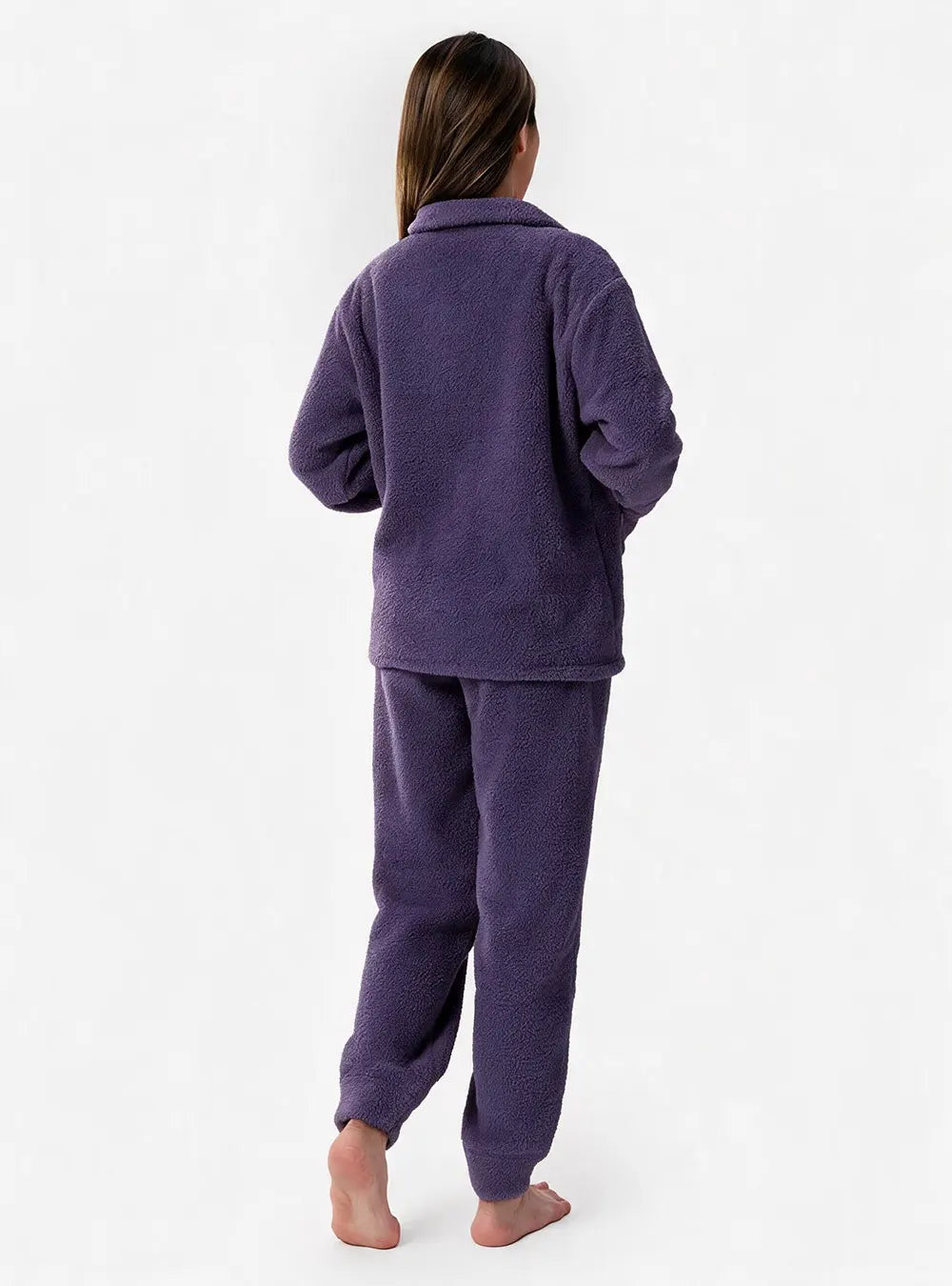 Plush Fleece Snap-Front Pajama Set