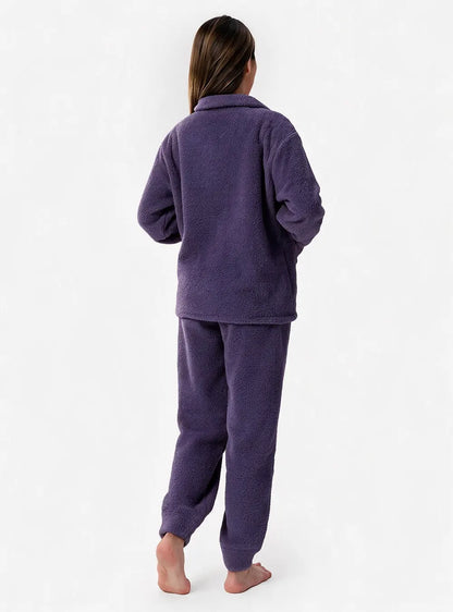 Plush Fleece Snap-Front Pajama Set