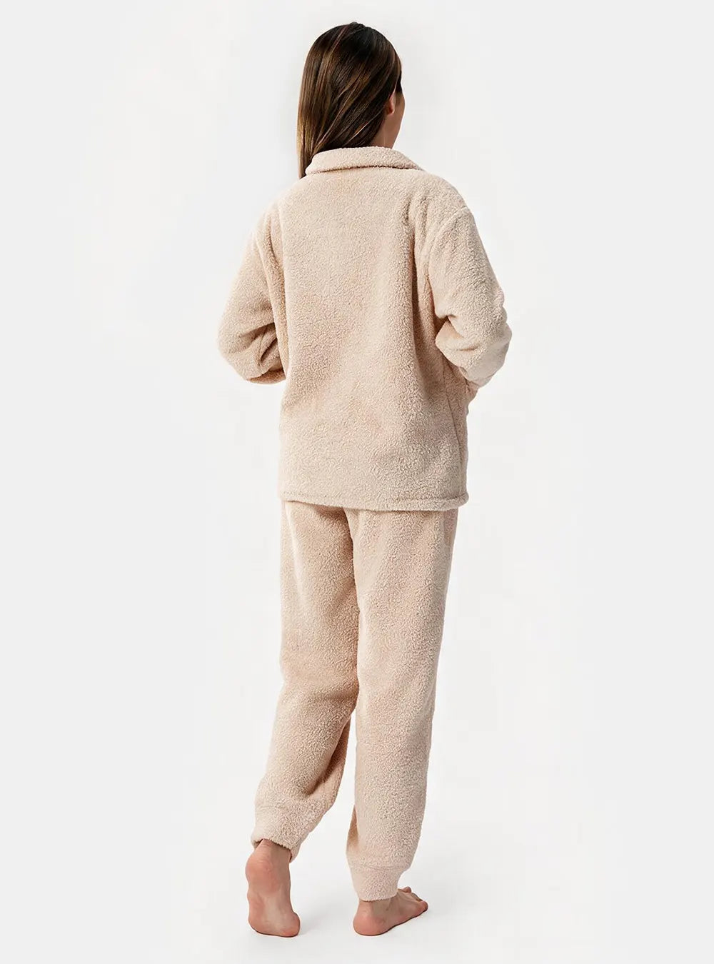 Plush Fleece Snap-Front Pajama Set