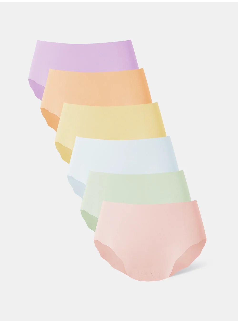 Seamless Scalloped Mid-Rise Briefs (6-Pack)
