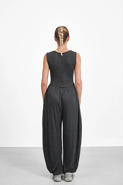 The Vale Jumpsuit — Sleeveless Wide-Leg Jumpsuit with Pockets