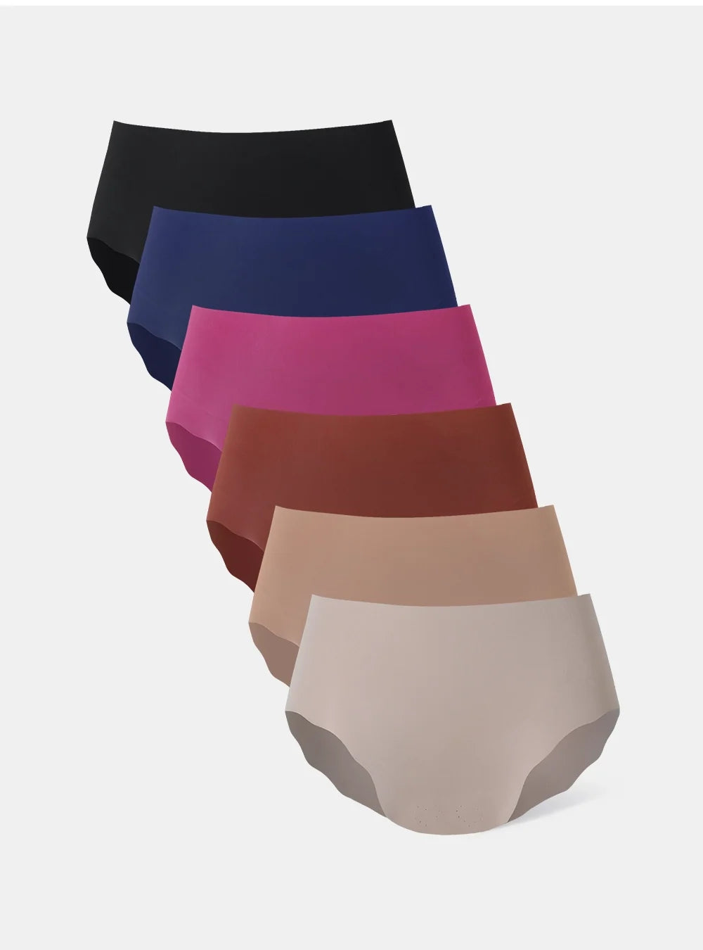 Seamless Scalloped Mid-Rise Briefs (6-Pack)