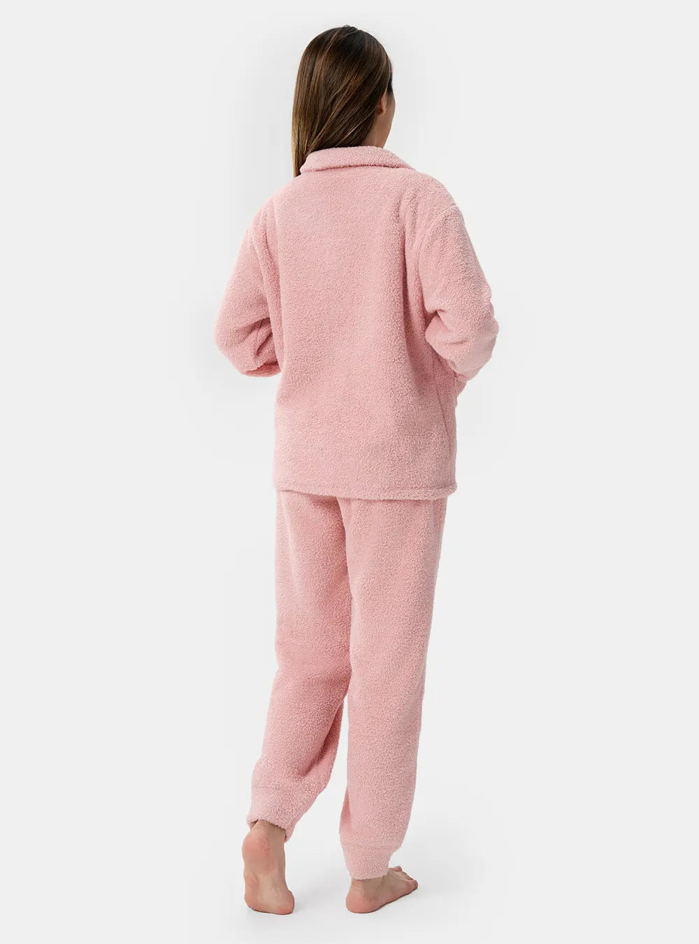 Plush Fleece Snap-Front Pajama Set