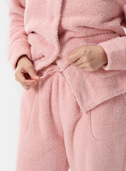 Plush Fleece Snap-Front Pajama Set