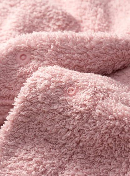 Plush Fleece Snap-Front Pajama Set