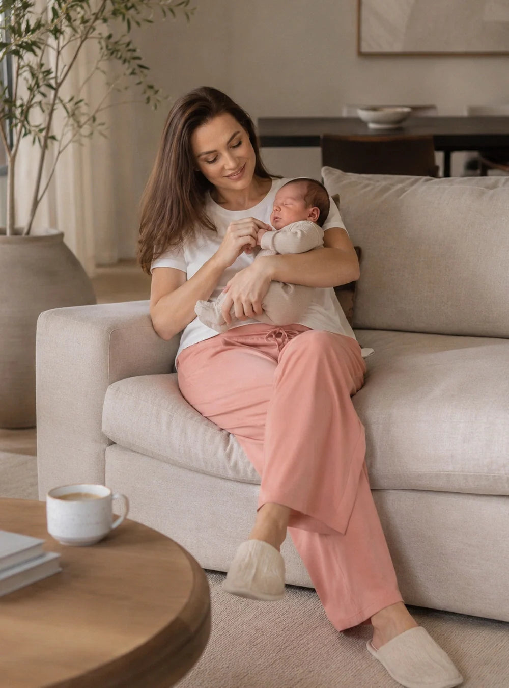 Cotton-Rayon Smooth Relaxed Lounge Pants