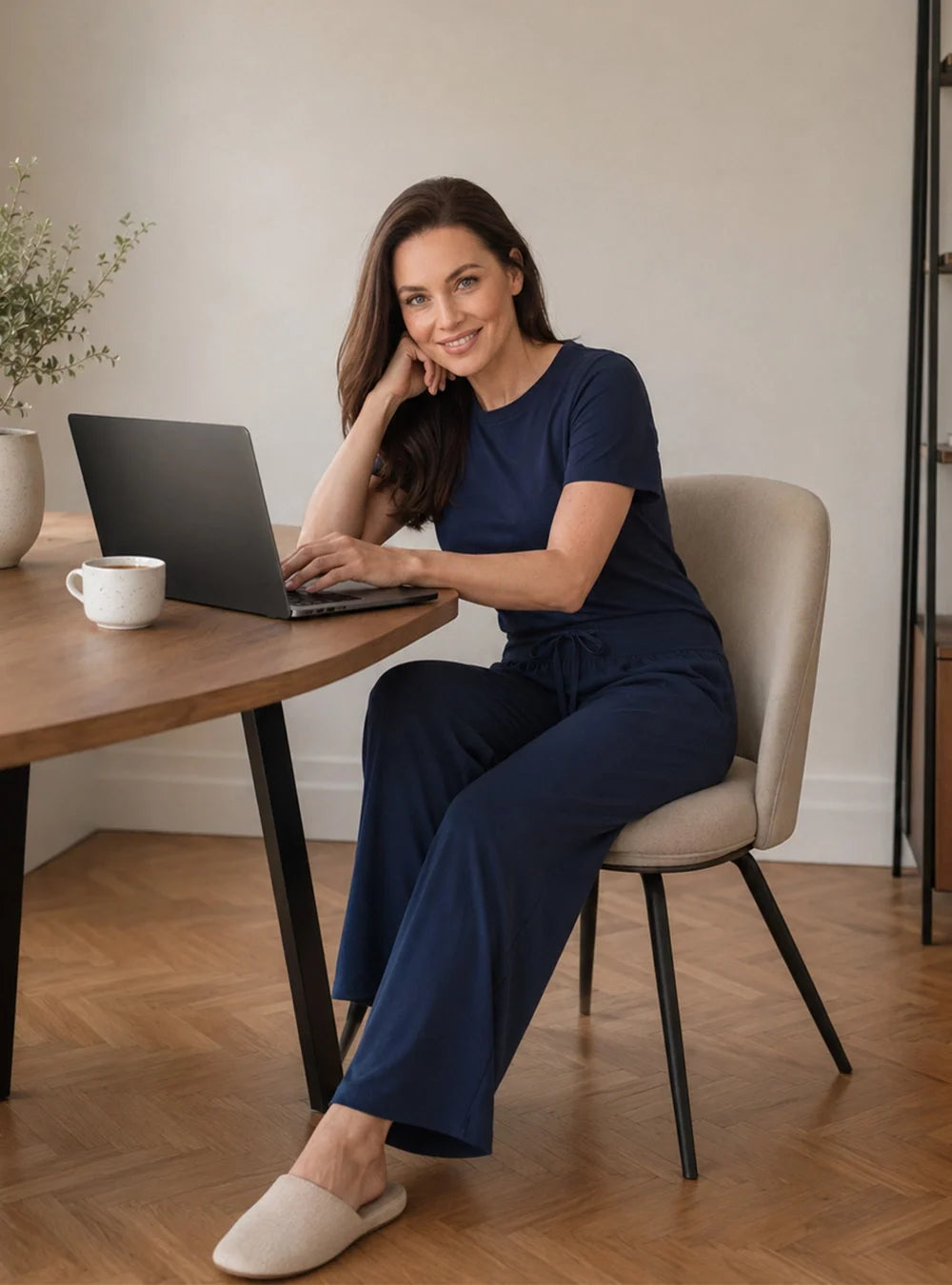 Cotton-Rayon Smooth Relaxed Lounge Pants