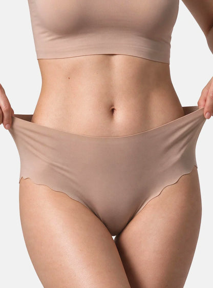 Seamless Scalloped Mid-Rise Briefs (6-Pack)