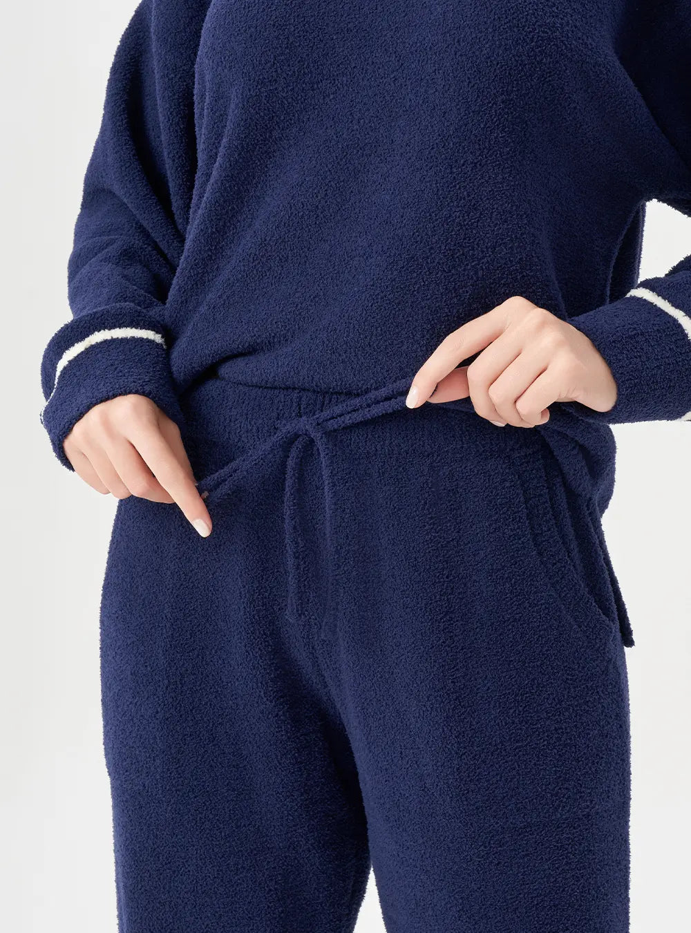 Plush Fleece V-Neck Pajama Set