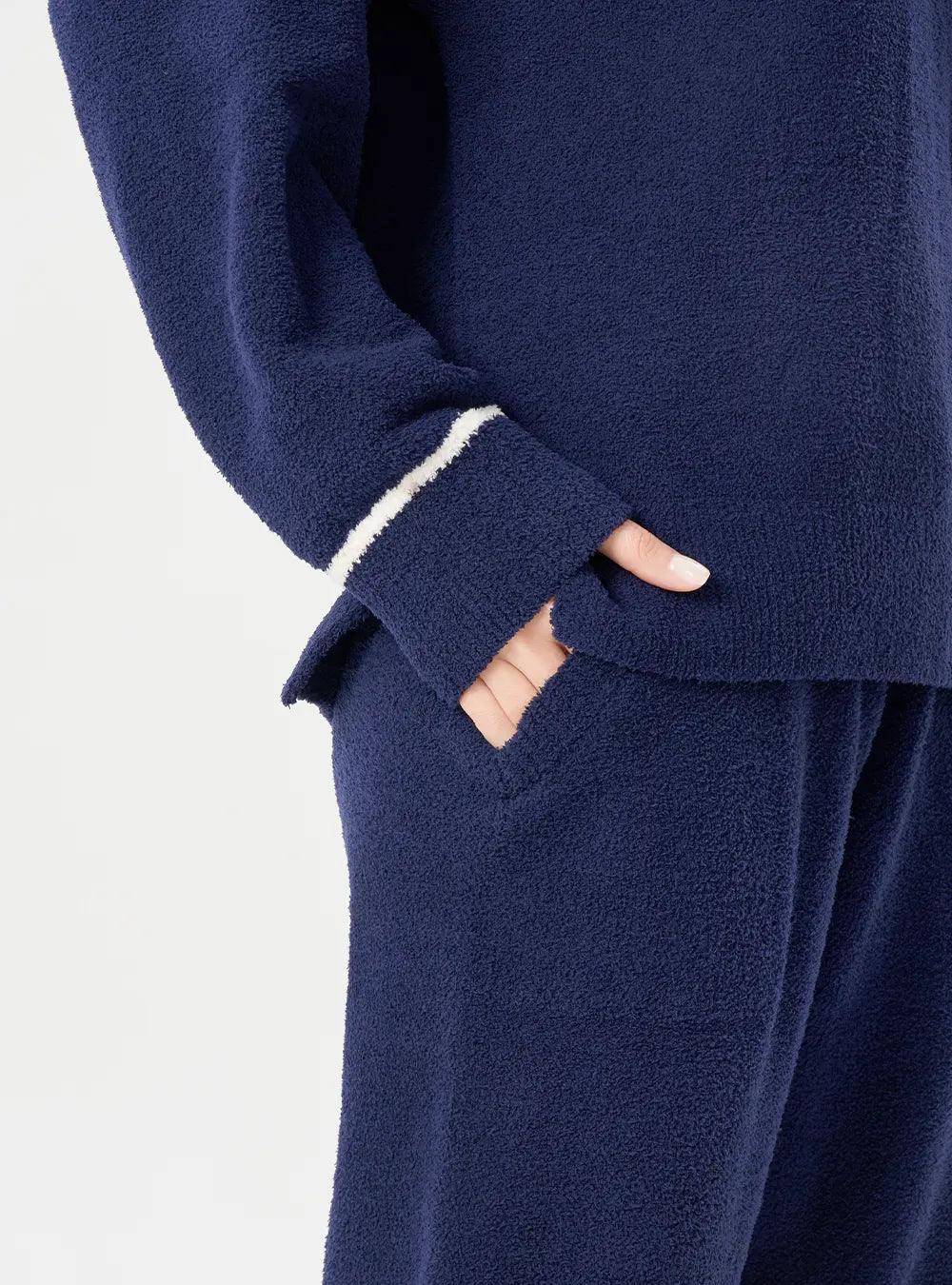 Plush Fleece V-Neck Pajama Set