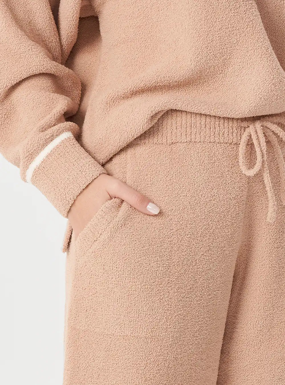 Plush Fleece V-Neck Pajama Set