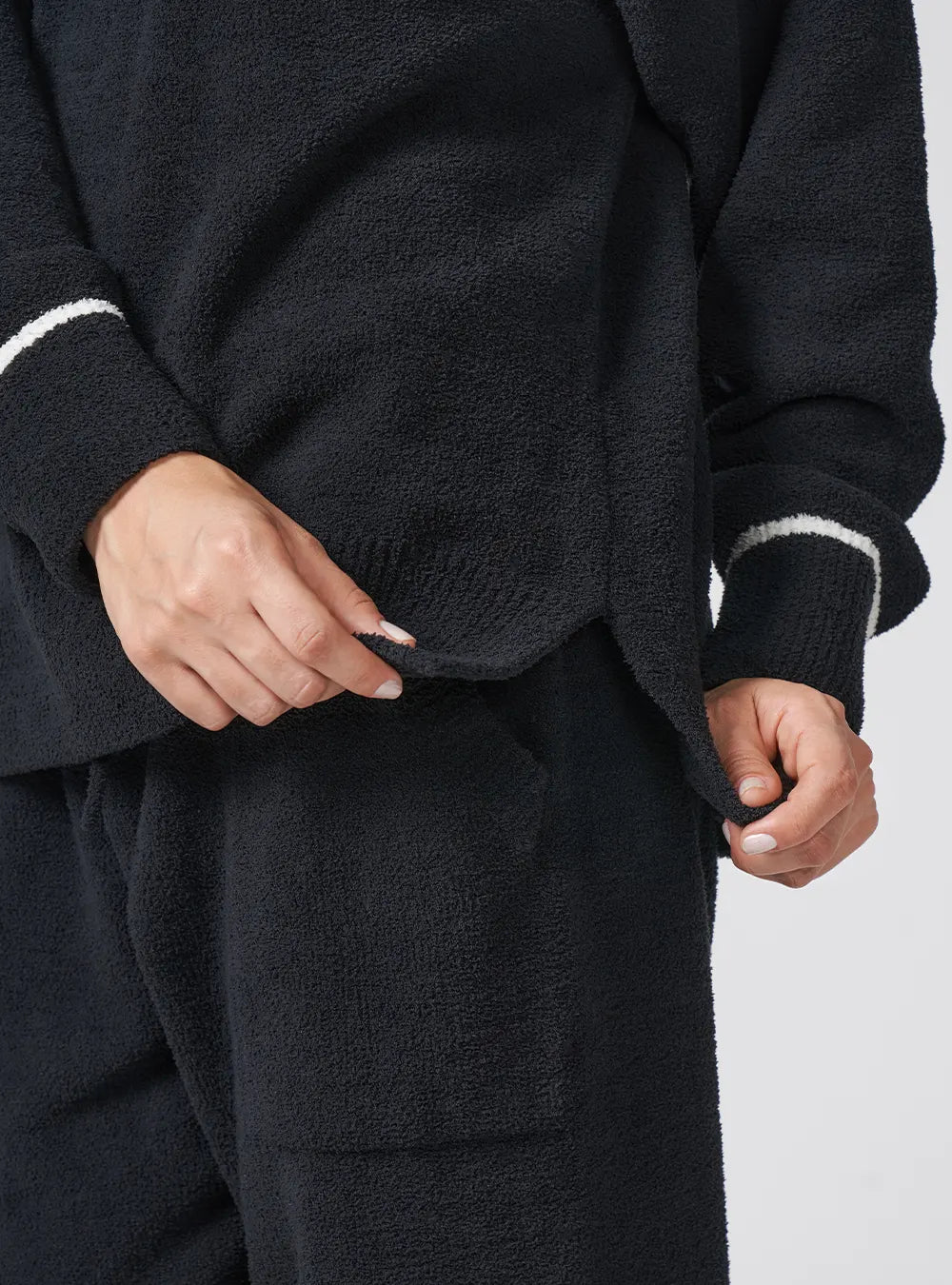 Plush Fleece V-Neck Pajama Set