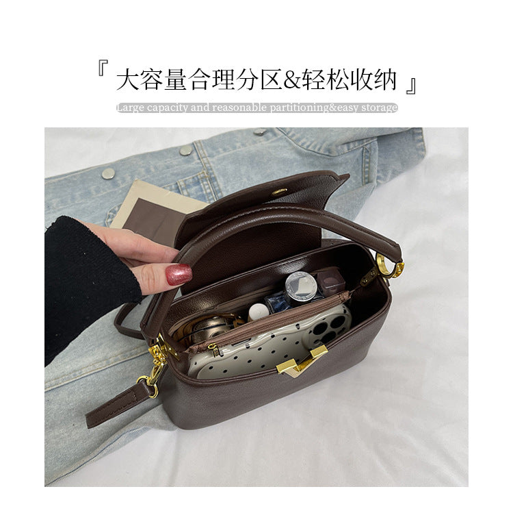 The Margot Bag — Structured Top Handle Bag with Gold Hardware