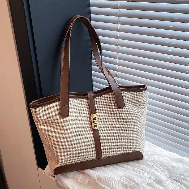 The Camille Tote — Canvas & Vegan Leather Tote