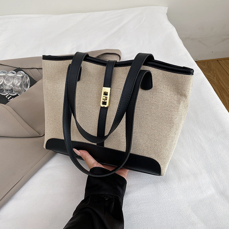 The Camille Tote — Canvas & Vegan Leather Tote