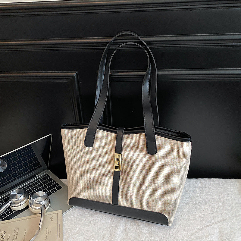The Camille Tote — Canvas & Vegan Leather Tote