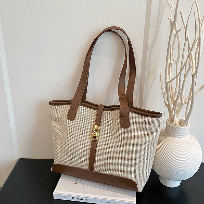 The Camille Tote — Canvas & Vegan Leather Tote