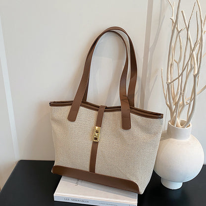 The Camille Tote — Canvas & Vegan Leather Tote