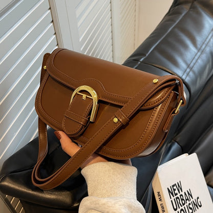 The Ines Bag — Buckle Saddle Crossbody in Vegan Leather