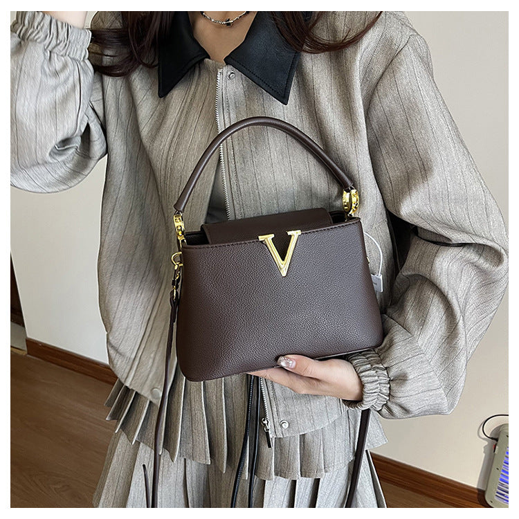 The Margot Bag — Structured Top Handle Bag with Gold Hardware