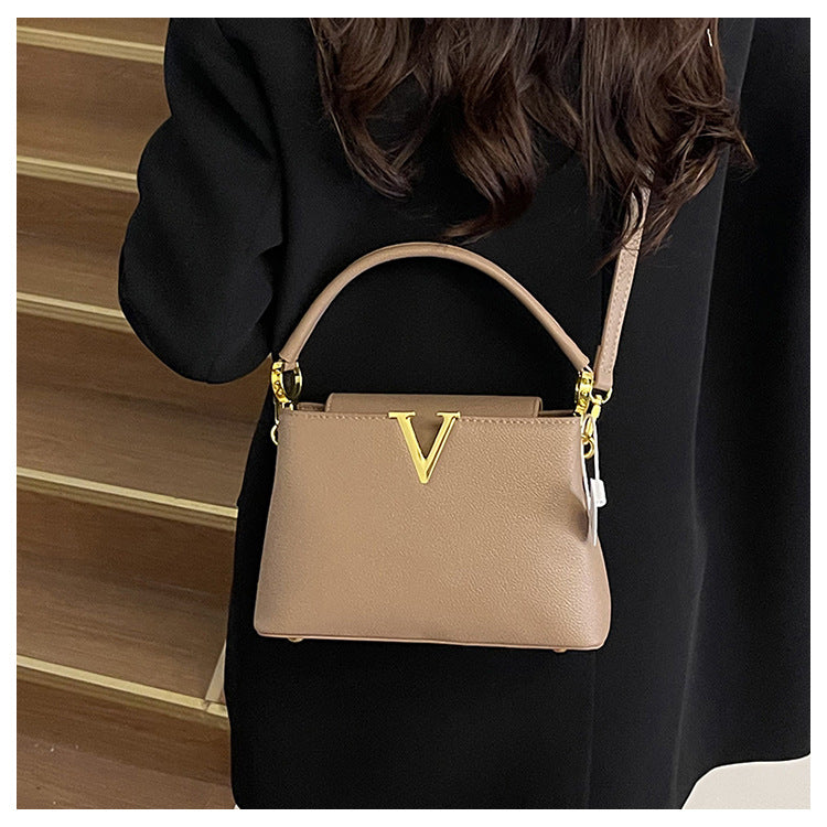 The Margot Bag — Structured Top Handle Bag with Gold Hardware