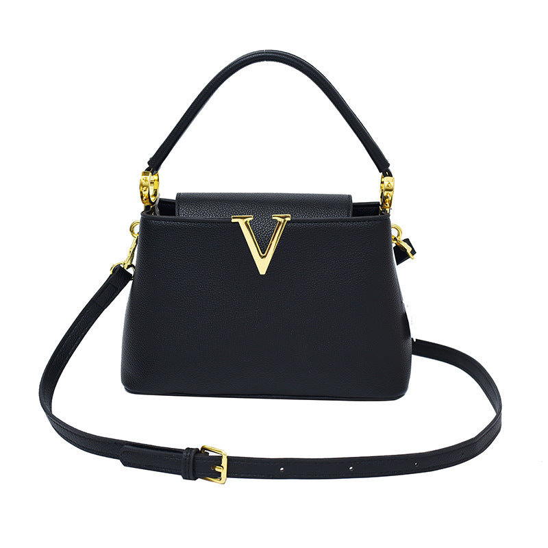 The Margot Bag — Structured Top Handle Bag with Gold Hardware