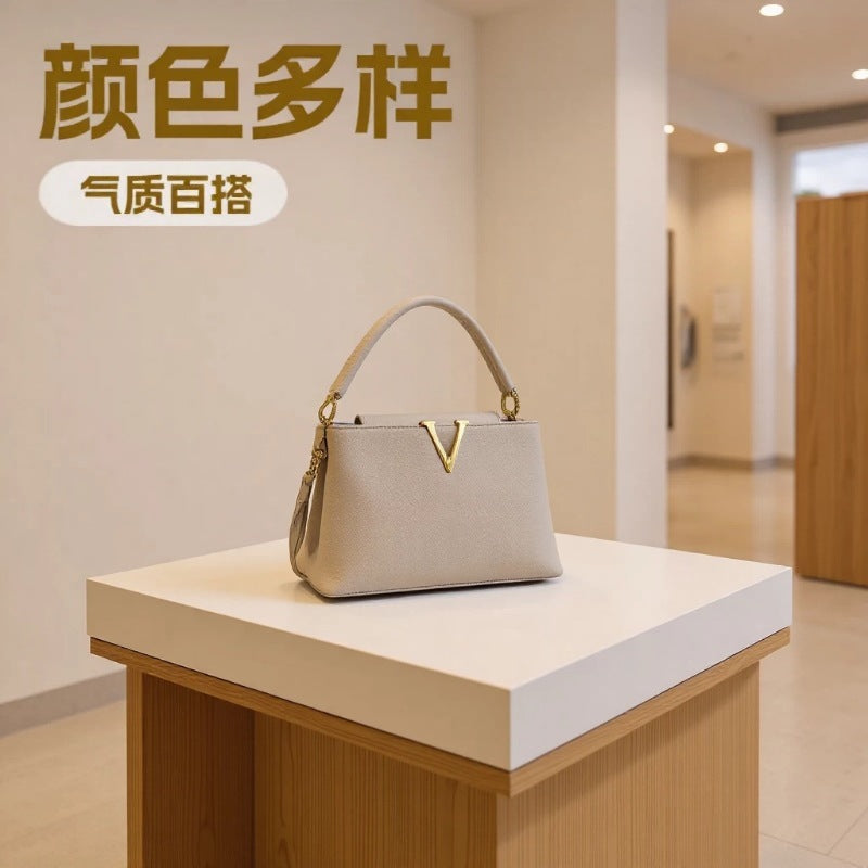 The Margot Bag — Structured Top Handle Bag with Gold Hardware