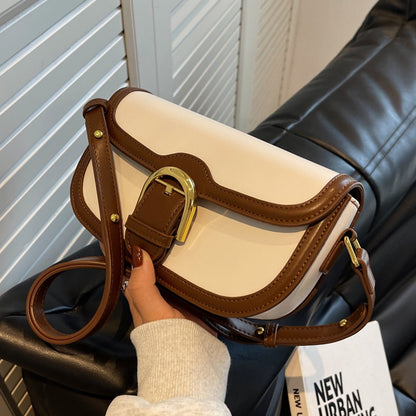 The Ines Bag — Buckle Saddle Crossbody in Vegan Leather