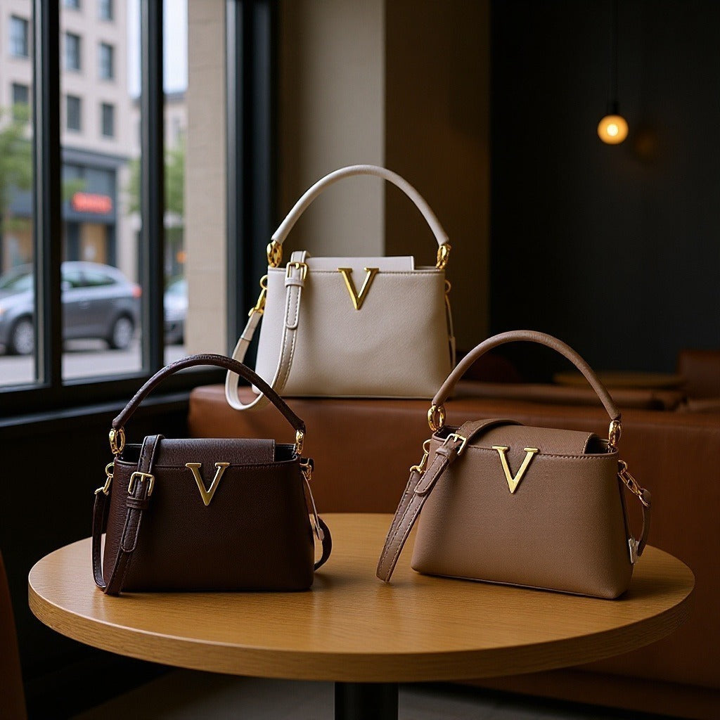 The Margot Bag — Structured Top Handle Bag with Gold Hardware