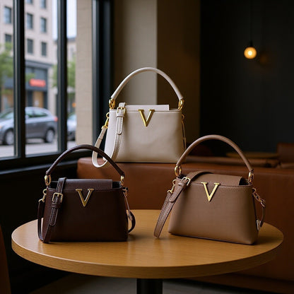 The Margot Bag — Structured Top Handle Bag with Gold Hardware