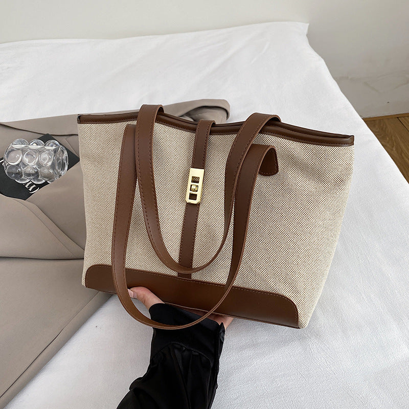 The Camille Tote — Canvas & Vegan Leather Tote