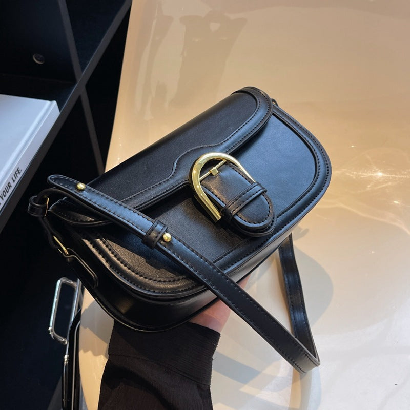 The Ines Bag — Buckle Saddle Crossbody in Vegan Leather