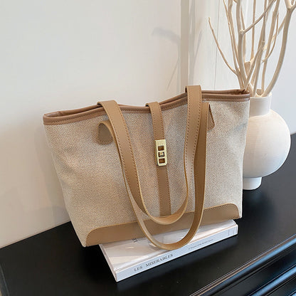 The Camille Tote — Canvas & Vegan Leather Tote
