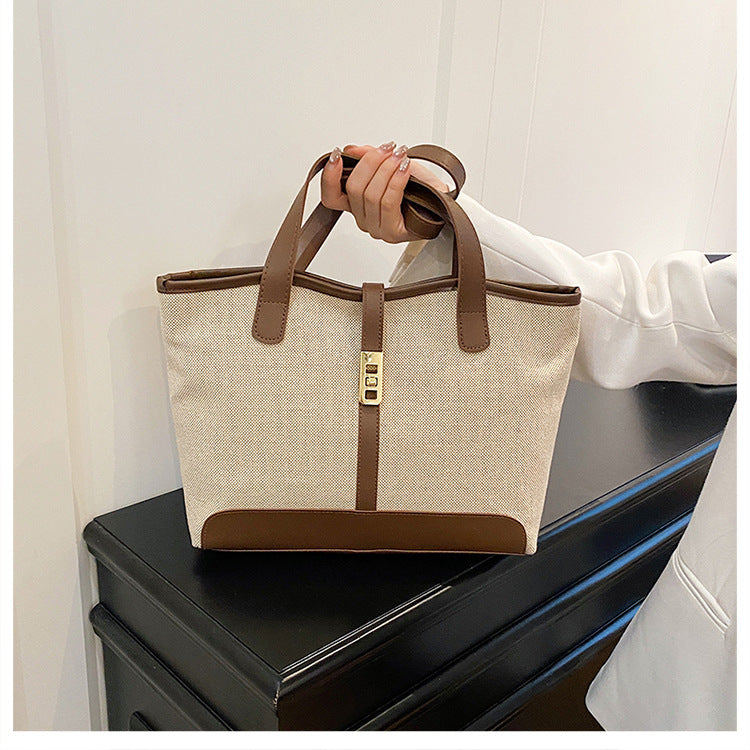 The Camille Tote — Canvas & Vegan Leather Tote