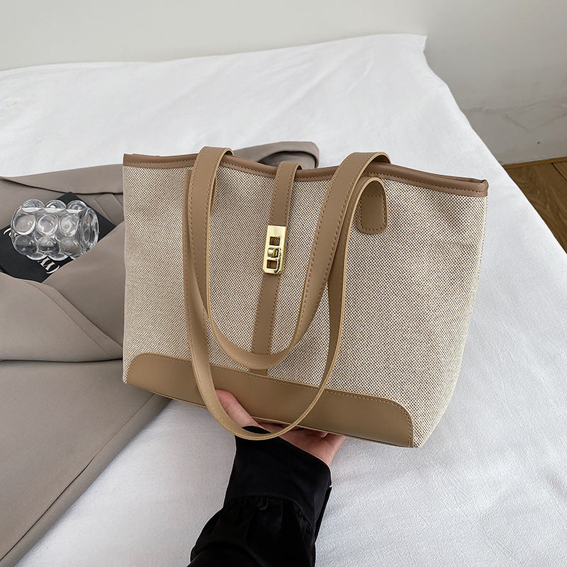 The Camille Tote — Canvas & Vegan Leather Tote