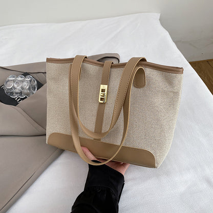 The Camille Tote — Canvas & Vegan Leather Tote