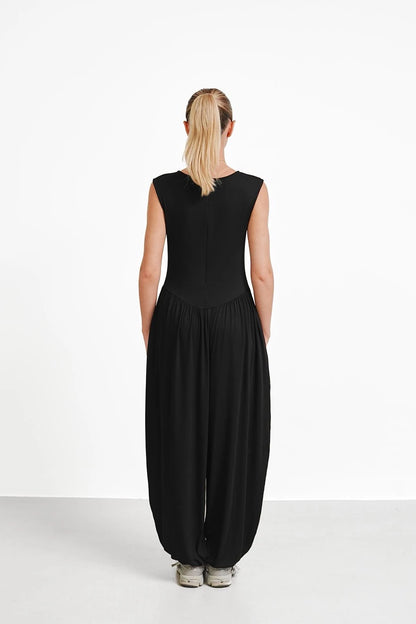 The Vale Jumpsuit — Sleeveless Wide-Leg Jumpsuit with Pockets
