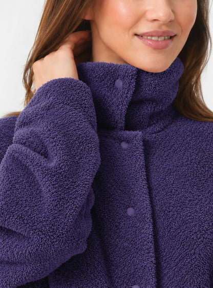 Plush Fleece Snap-Front Pajama Set