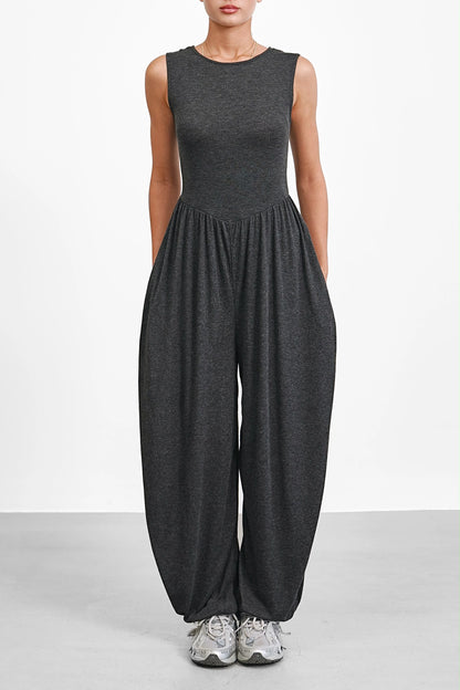The Vale Jumpsuit — Sleeveless Wide-Leg Jumpsuit with Pockets